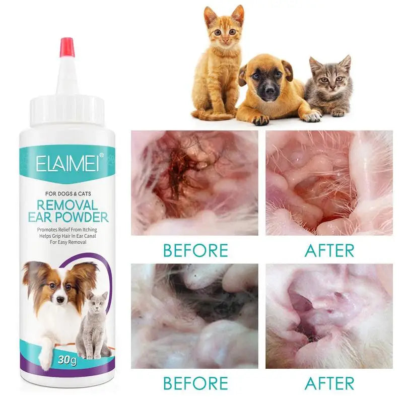 Pet Ear Powder Painless Hair Removal Powder Pet Health Care Ear Cleaner Odor Removal Pet Accessories For Dogs Cats Bunnies